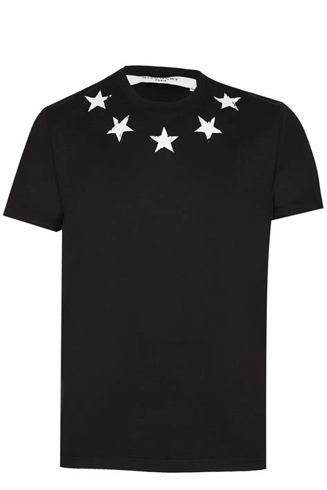 givenchy star neck detail tee shirt|givenchy t shirt with holes.